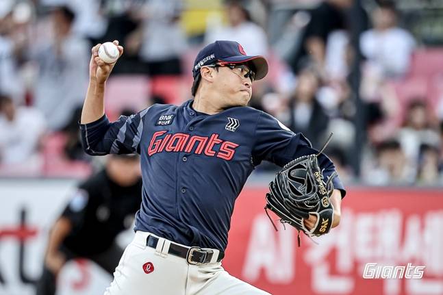 10일 KT전에 선발 등판한 박세웅. /사진=롯데 자이언츠