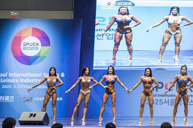 여자 비키니 160㎝급 국가대표 선발전 장면 [대한보디빌딩협회 제공. 재판매 및 DB 금지]