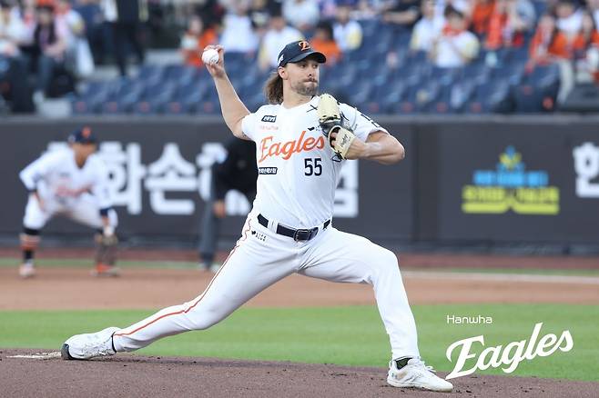 한화 선발 라이언 와이스의 역투 [한화 이글스 제공. 재판매 및 DB 금지]