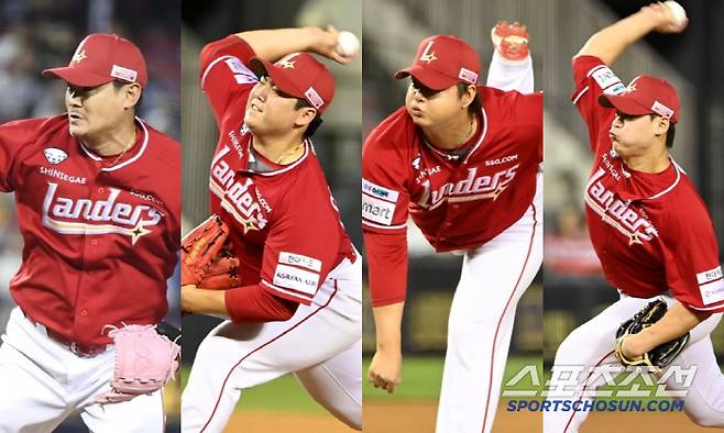 (왼쪽부터)노경은-이로운-김민-조병현. 스포츠조선DB
