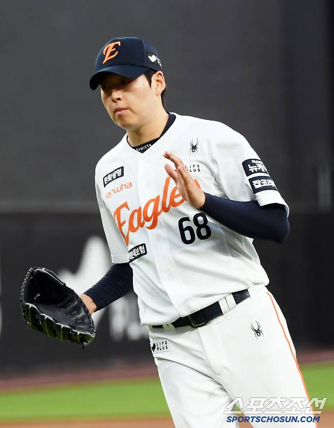 11일 대전 한화생명볼파크에서 열린 한화 이글스와 두산 베어스의 경기. 한화 조동욱이 숨을 고르고 있다. 대전=박재만 기자 pjm@sportschosun.com/2025.06.11/