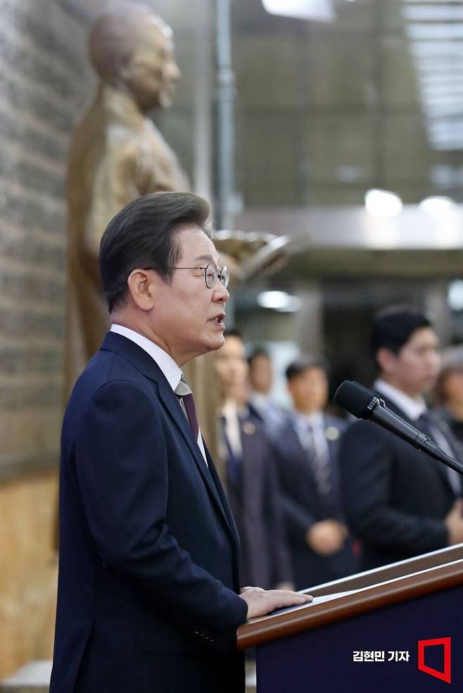 이재명 대통령이 4일 서울 여의도 국회에서 제21대 대통령 취임사를 하고 있다. 2025.6.4 김현민 기자