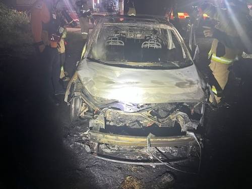 불에 탄 승용차. [충남 홍성소방서 제공]