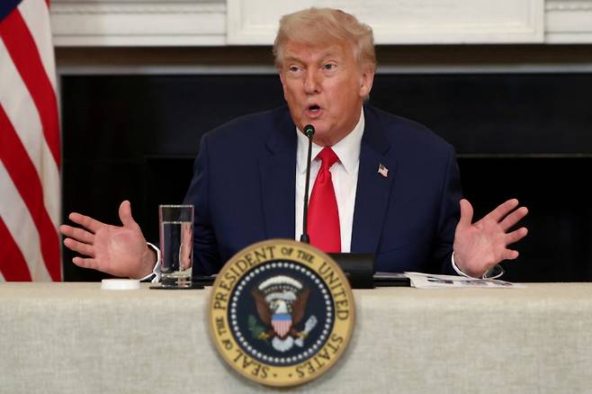 (워싱턴 로이터=뉴스1) 최종일 선임기자 = 도널드 트럼프 미국 대통령이 9일(현지시간) 워싱턴 백악관에서 열린 투자 행사에서 발언하고 있다. 2025.06.09  ⓒ 로이터=뉴스1  Copyright (C) 뉴스1. All rights reserved. 무단 전재 및 재배포,  AI학습 이용 금지. /사진=(워싱턴 로이터=뉴스1) 최종일 선임기자