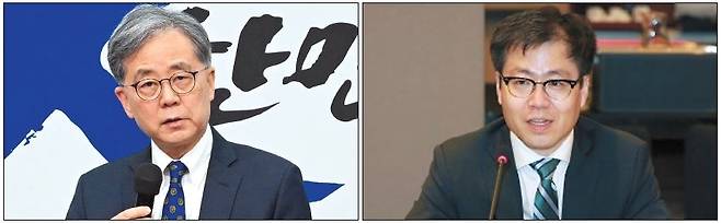 미국의 상호 관세 유예 기한(7월8일)을 앞두고 이재명 정부가 산업통상자원부 통상교섭본부장을 지낸 김현종(왼쪽) 전 국가안보실 2차장과 여한구 미 피터슨국제경제연구소 선임 연구위원을 전면에 내세워 대미 관세 협상 진용을 짰다. 두 사람은 트럼프 1기 행정부때 한미자유무역협정(FTA) 개정 협상에 나선바 있다. 이상섭 기자·[헤럴드 DB]