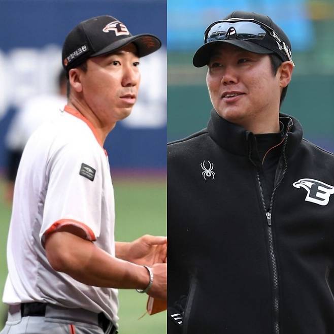 한화 고동진 코치(왼쪽)와 김남형 코치. /사진=OSEN, 한화 이글스 제공