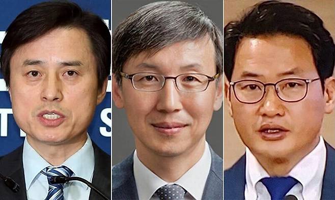 조은석 전 감사위원, 한동수 전 대검찰청 감찰본부장, 심재철 전 서울남부지검장. 연합뉴스