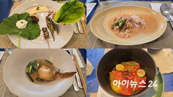 12일 서울 연희동 NS홈쇼핑 뉴파머스 팝업 레스토랑에서 선보인 메뉴들. [사진=진광찬 기자]