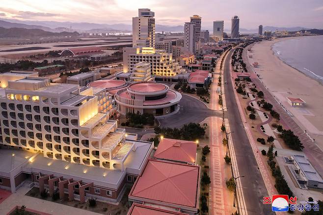 A picture of the Wonsan-Kalma coastal tourist zone facilities revealed by North Korea on Dec. 31, 2024 [KOREAN CENTRAL NEWS AGENCY/YONHAP]