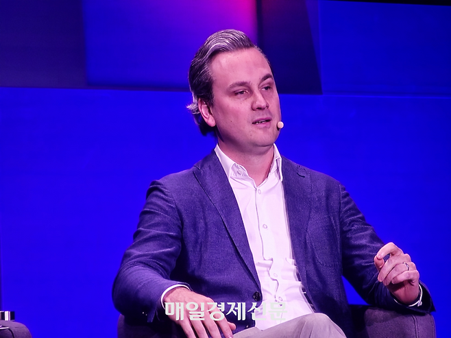 싱가포르에서 진행중인 ‘리플APEX 2025’에 참석한 이안 드 보드 온도파이낸스 CSO[사진=최근도 기자]