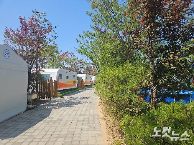 파주시 탄현면 대동리의 한 카라반 캠핑장. 고무성 기자