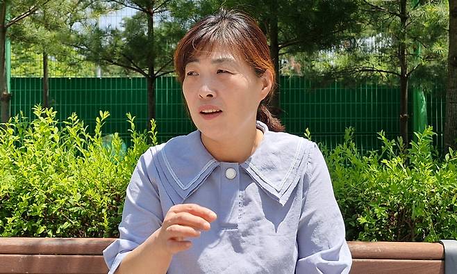 아리셀 참사로 남편을 잃은 최현주씨. 김승환 기자