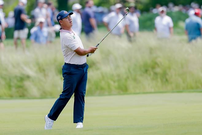 김시우가 2025 US오픈 첫날 9번 홀에서 경기하고 있다. /EPA 연합뉴스