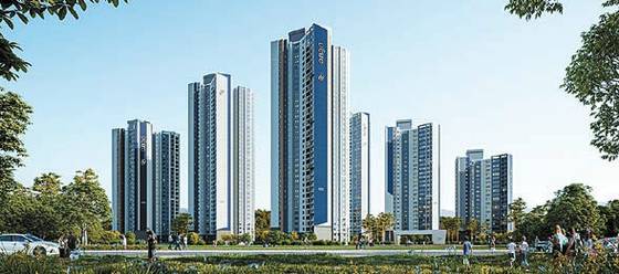 이 이미지는 대방건설 브랜드 ‘디에트르’ 익스테리어 컨셉 홍보용 컷으로 ‘부경경마공원 디에트르 더 리버’ 실제 시공과 다름.