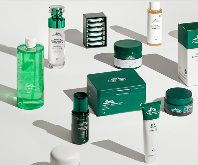 브이티 화장품 제품 라인업[사진 출처=브이티 홈페이지 갈무리]