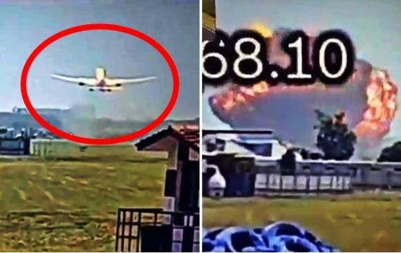 12일(현지시간) 인도 서부 구자라트주 아마다바드 소재 사르다르 발라브바이 파텔 국제공항에서는 승객 242명을 태운 인디아에어 AI171편 여객기가 이륙 직후 추락하는 사고가 발생했다. 사진은 공항 폐쇄회로(CC)TV에 잡힌 사고 여객기 추착 순간. 2025.6.12 엑스