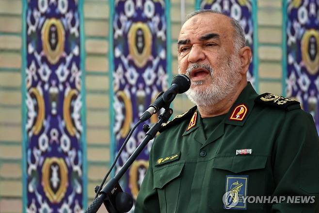 호세인 살라미 이란혁명수비대 총사령관 [AFP=연합뉴스 자료사진. 재판매 및 DB 금지]