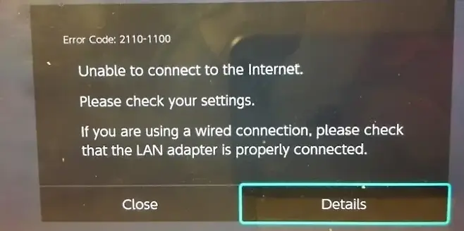 Error Code 0 Unable to connect to the Internet Please check your settings If using please check you are a wired connection that the LAN adapter is properly connected Close Details