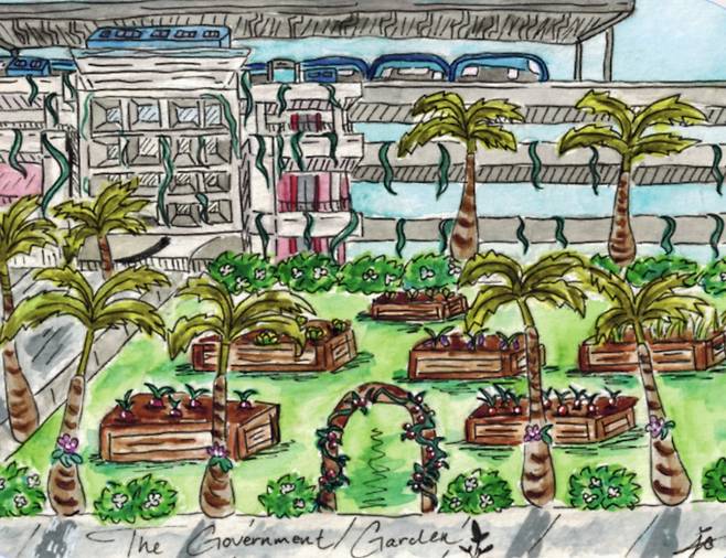 미국 마이애미 거버먼트센터 구역 재개발에 영감을 준 지역 학생의 그림. 페어차일드 열대식물원 제공
