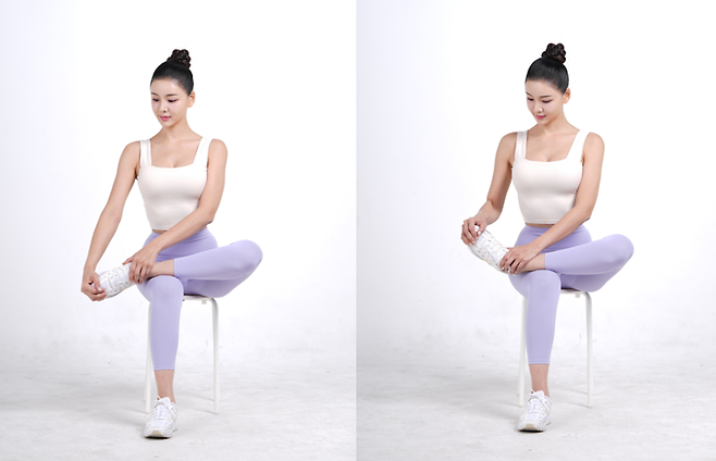 장단비골근 스트레칭. 자생한방병원 제공