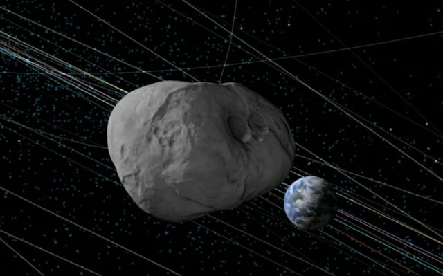 소행성 ‘2024 YR4’를 시각화 한 이미지. 미 항공우주국(NASA) 제공