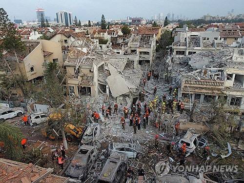 이란의 보복 공습을 받은 이스라엘 텔아비브[EPA=연합뉴스]