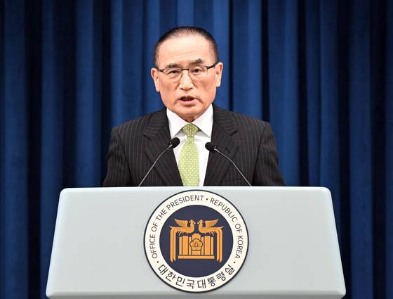 위성락 국가안보실장 15일 용산 대통령실 브리핑룸에서 이재명 대통령 G7 정상 외교 관련 브리핑을 하고 있다. 대통령실사진기자단