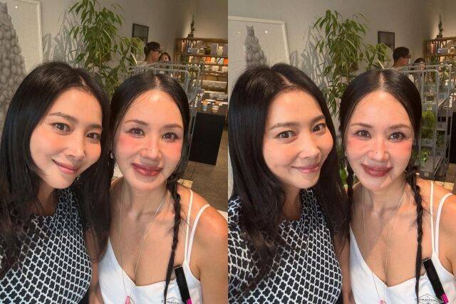 배우 오윤아(왼쪽)오 가수 겸 배우 엄정화의 투샷 / 오윤아 인스타그램