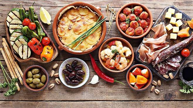 카탈루냐 요리에 사용하는 식재료들.