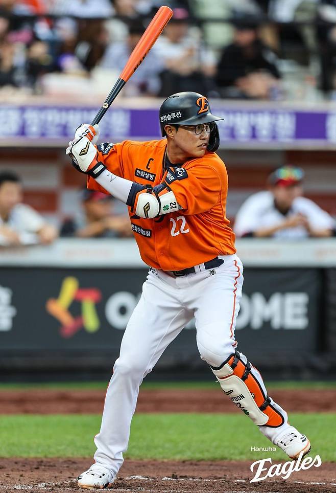 6월 들어 타율 0.341 기록 중인 캡틴 채은성. 한화 제공