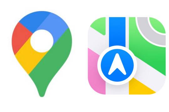 구글맵과 애플지도 아이콘. 각 사 제공