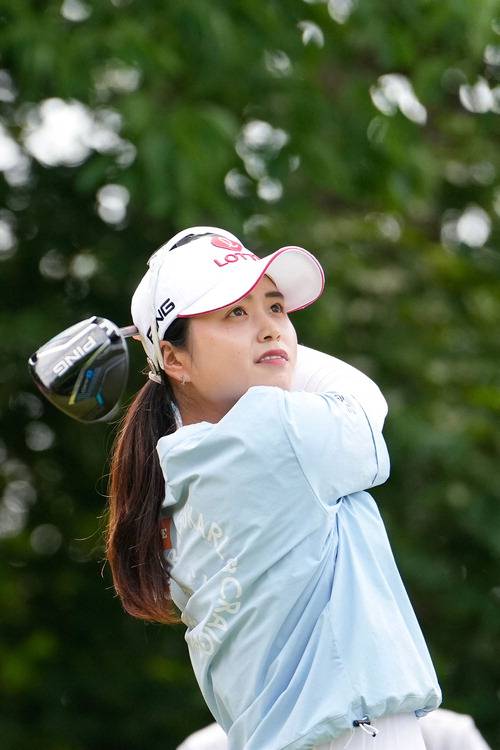 최혜진이 최종일 4번홀에서 드라이버샷을 하고 있다.  AFP연합뉴스