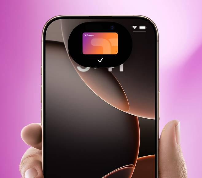 아이폰에서 티머니 교통카드를 사용하는 모습. [타머니 인스타그램 갈무리]