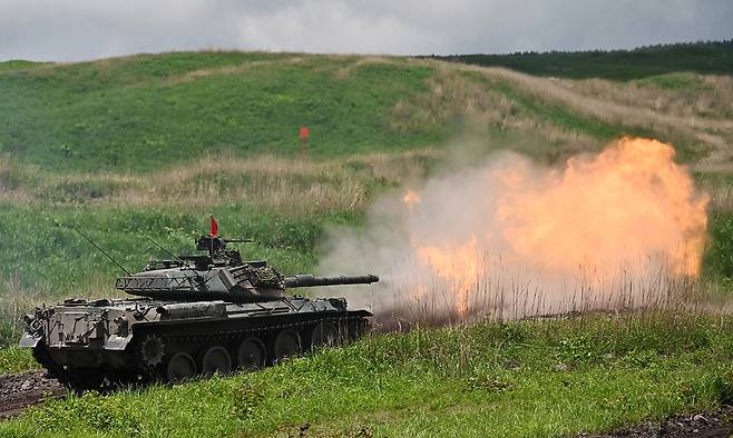 일본 육상자위대 실탄사격 훈련 모습. EPA연합뉴스