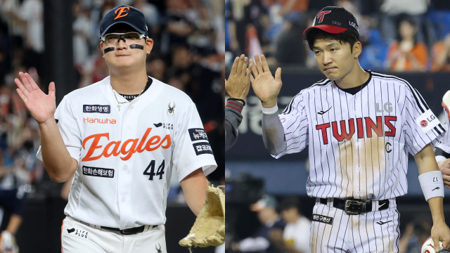 한화이글스 투스 김서현(왼쪽)과 LG트윈스 중견수 박해민 / 사진=연합뉴스, 뉴스1