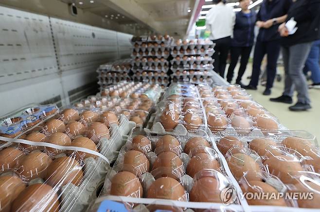 한국 음식료품 물가 OECD 중 2번째로 높아 (서울=연합뉴스) 이재희 기자 = 경제협력개발기구(OECD)의 '구매력 평가를 고려한 물가 수준 통계'에 따르면, 한국의 식료품과 비주류 음료 가격은 2023년 기준 OECD 평균보다 47% 높았다. 이는 OECD 38개국 중 2번째로 높은 수치다. 사진은 15일 서울의 한 대형마트에 진열된 최근 가격이 오르고 있는 달걀의 모습. 2025.6.15 scape@yna.co.kr