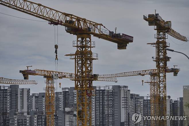중국 베이징의 한 아파트 건설 현장 [AP 연합뉴스 자료사진. 재판매 및 DB 금지]