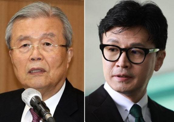 김종인 전 국민의힘 비상대책위원장이 28일 서울 강남구 코엑스 동문에서 열린 개혁신당 이준석 후보의 집중유세 현장을 찾아 이 후보를 격려하고 있다. (사진=연합뉴스)