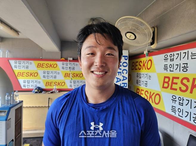 삼성 양창섭이 12일 광주-기아 챔피언스 필드에서 열린 2025 KBO리그 KIA전에 앞서 인터뷰에 응했다. 광주 | 김동영 기자 raining99@sportsseoul.com