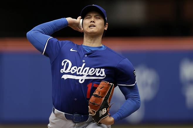 오타니는 세 차례 라이브 피칭서 최고 96마일의 직구를 던졌다. AP연합뉴스