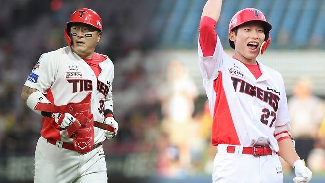▲ KIA 타이거즈 최형우(왼쪽)와 김호령 [KIA 타이거즈]