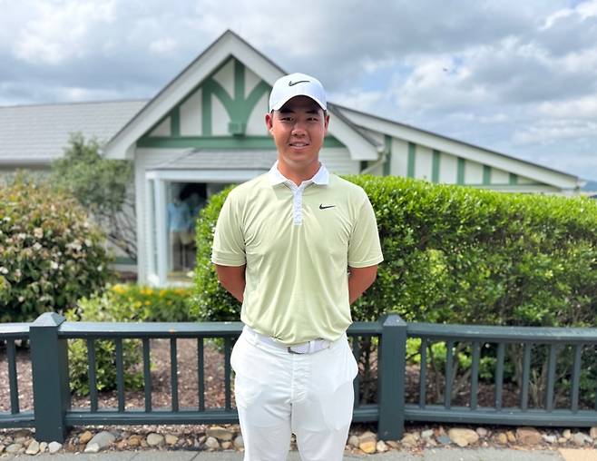 제125회 US오픈을 공동 33위로 마무리한 김주형이 포즈를 취하고 있다. 임정우 기자