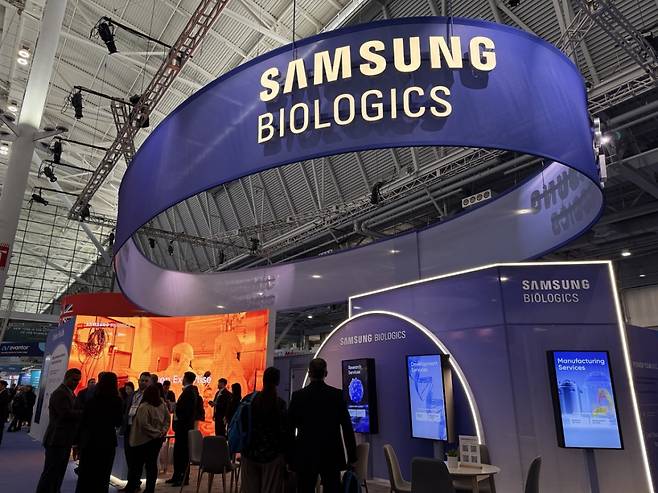 삼성바이오로직스는 이번 바이오 USA에서 가장 유동인구가 많은 위치에 약 50.5평(167㎡) 규모의 부스를 마련했다./사진=김선아 기자