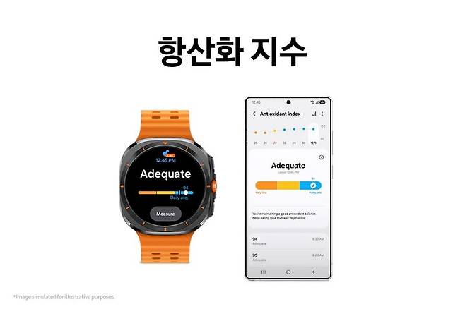 삼성전자는 하반기 출시 예정인 갤럭시 워치에 탑재될 '원 UI 8 워치(One UI 8 Watch)'를 공개한다고 17일 밝혔다. 사진은 원 UI 8 워치로 추가되는 '항산화지수 측정' 기능. (사진=삼성전자 제공) *재판매 및 DB 금지
