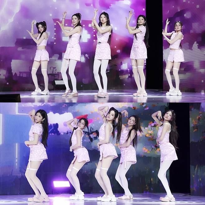 타이틀곡 '빌려온 고양이' 무대를 하는 아일릿의 모습. 쏘스뮤직 제공