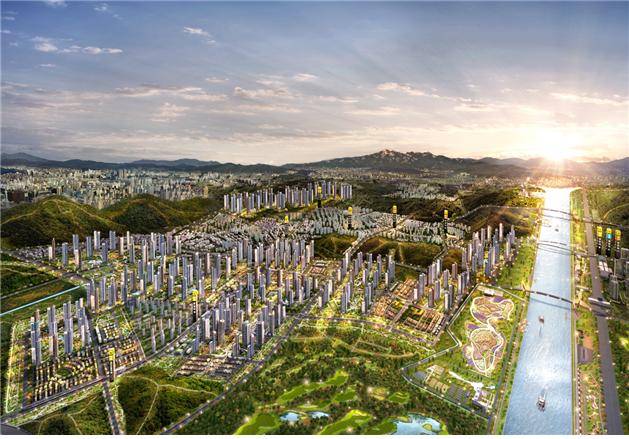 <에코메타시티·로열파크씨티·검단신도시, 10만 세대의 인천 최대 미래도시 조감도>
