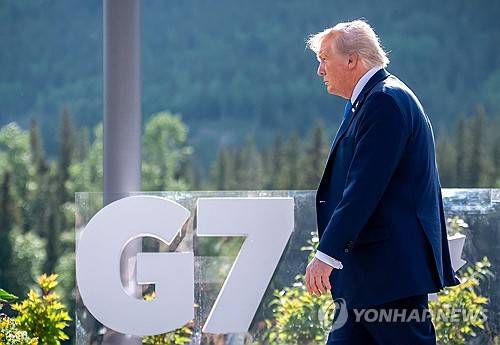 G7에 참석한 트럼프 대통령 [AFP 연합뉴스 자료사진. 재판매 및 DB 금지]