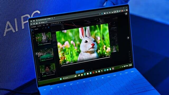 AI PC의 GPU·NPU를 이용해 영상을 생성하는 인텔 시연 코너. (사진=지디넷코리아)