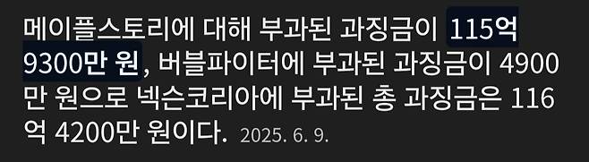 왁제이맥스 과징금 수준 체감하기