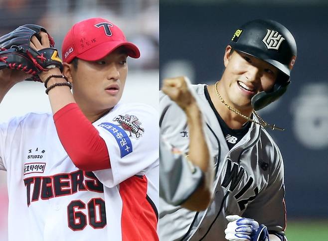 ▲ KIA타이거즈 김도현(왼쪽)과 kt 위즈 안현민 [KIA타이거즈, 연합뉴스]&nbsp;